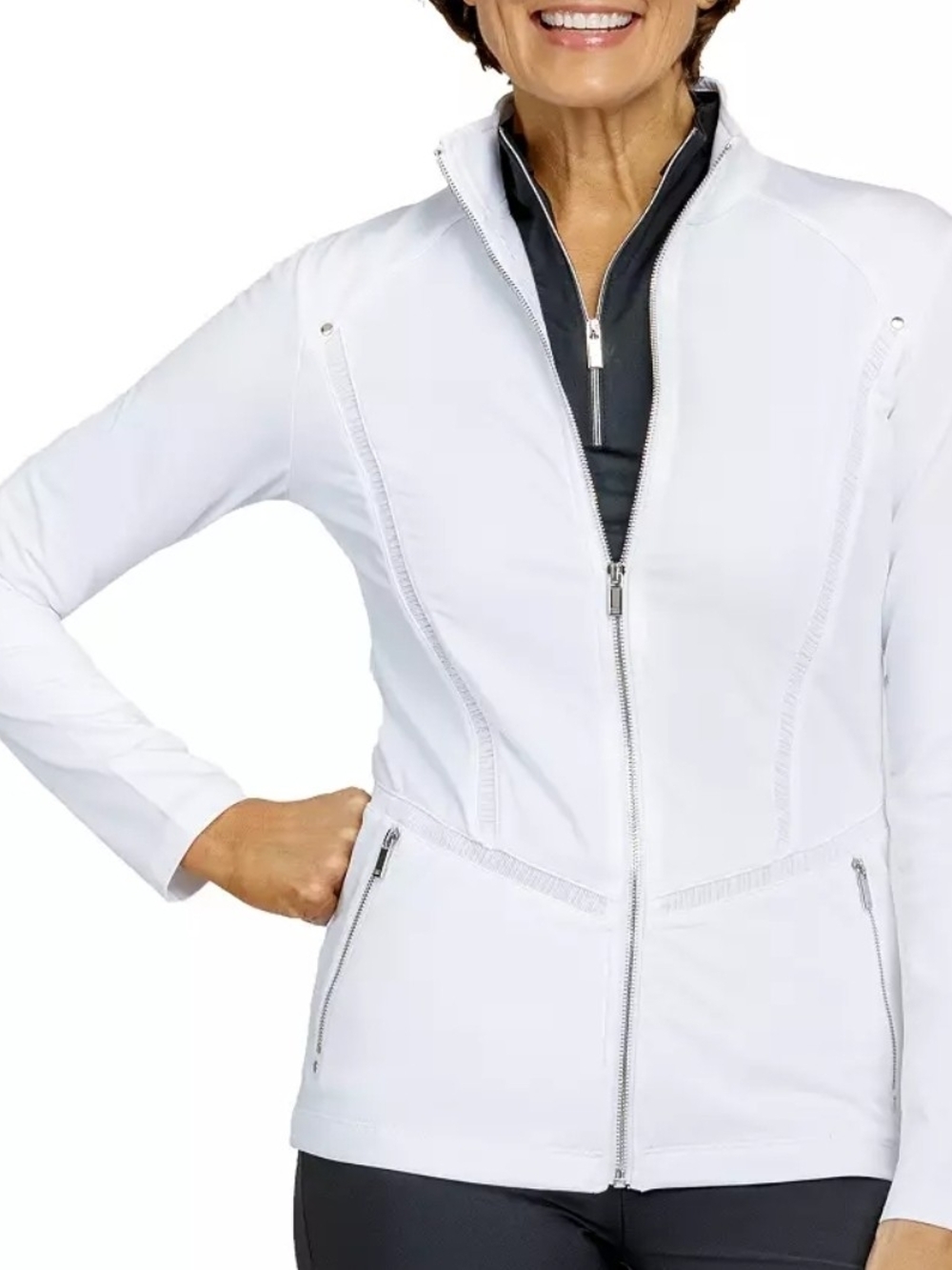 Tail Women’s White Zip-Front Active Jacket Size XS